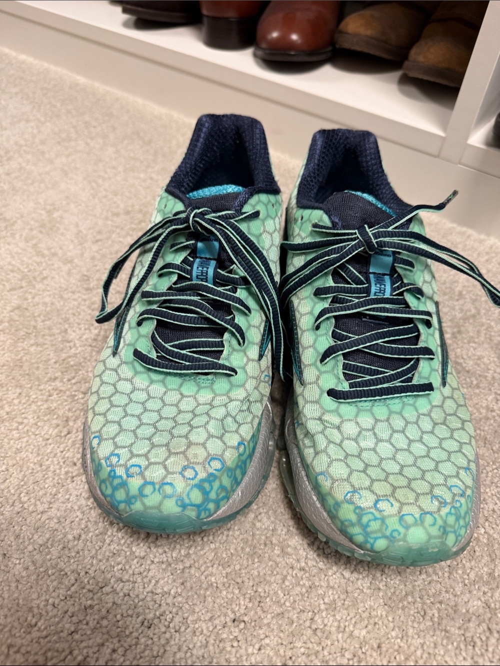 Mint Green and aqua Athletic Shoes - Mizuno